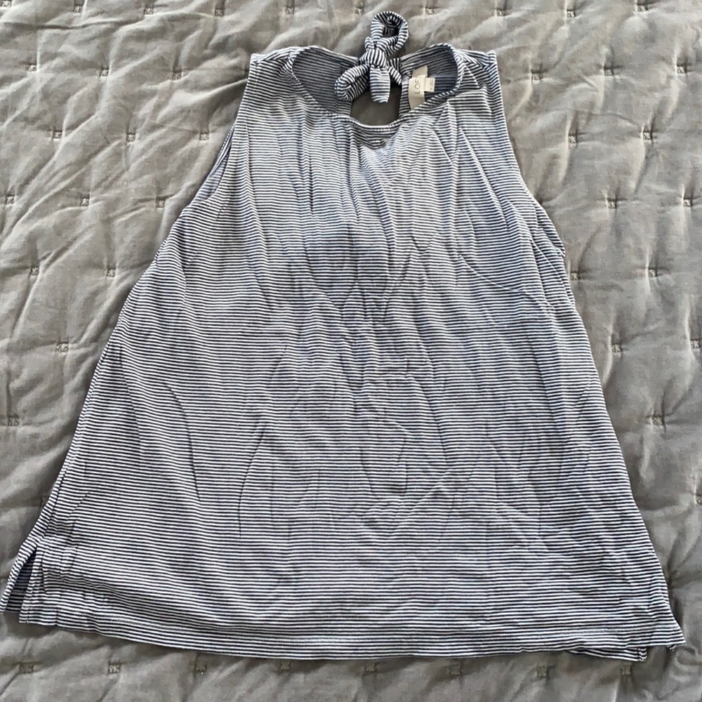 LOFT tank top size medium- blue and navy stripes